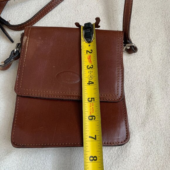 L 'artigiano Italian Leather Crossbody Bag Brown Small - Picture 6 of 12